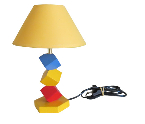 Lampe poser vintage bois - lampe,
