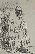 Mendiant à la chaise  Rembrandt van Rijn héliogravure XIX vers 1850