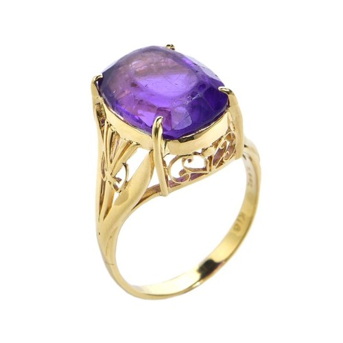 Bague solitaire améthyste - bague,