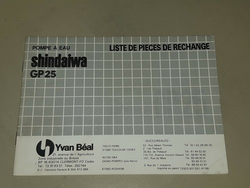 éclaté pieces pompe eau - pieces,