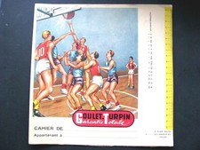  Ancien Protège cahier Publicitaire GOULET TURPIN EPICERIE Sport Baskett 1957