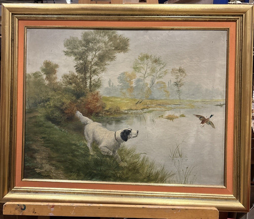 Ancien tableau huile - huile, toile