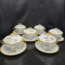 Bernardaud, Bols A Bouillon, Collection, Pastorale En Grisaille Limoges