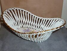 COUPE PANIER EN PORCELAINE AJOUREE TRESSEE CORBEILLE APULUM VIDE POCHE BIJOUX