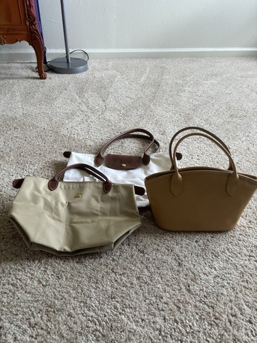 Longchamp set beige white - of, beige/white