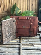 Sac cartable messager en cuir