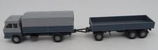 WIKING HO 1/87 CAMION HANOMAG HENSCHEL + REMORQUE STAHL PRITSCHEN LASTZUG #410