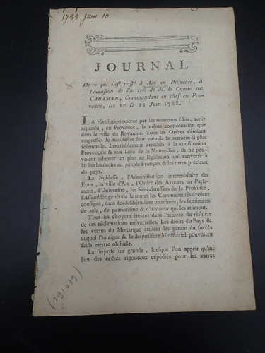 Rare 1788 provence - provence, journal