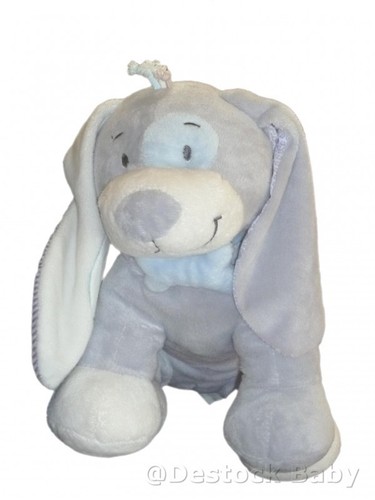 Doudou peluche chien gris - , bleu
