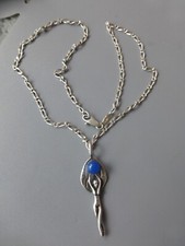 collier argent 925 poinçons 7,12gr, chaine gourmette alternée de 2mm 41cm, pende