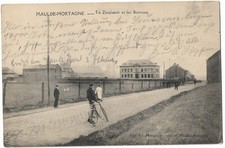 FR59 MORTAGNE DU NORD Zinguerie Bureaux Maulde ouvriers velo animee RARE
