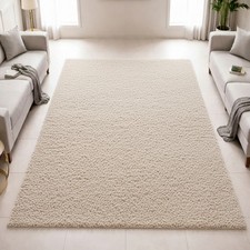 Tapis shaggy beige crème - tapis,