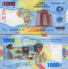 AFRIQUE CENTRALE AFRICAN CENTRAL STATES 1000 Fancs 2020 (2022) HYBRID  NEUF UNC