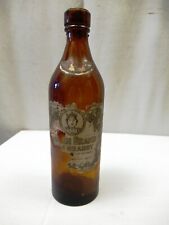 Antique Vide Bouteille Reine Marque Brandy Alembic Original Papier Label