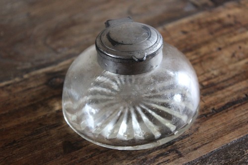 Encrier ancien verre - encrier, en