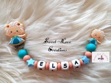 Attache tetine personnalisée Reine des Neiges silicone 