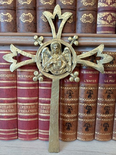 Croix ancienne bronze doré - croix,