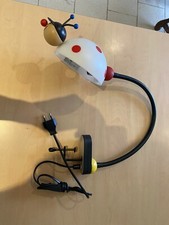 Lampe de bureau enfant coccinelle Vintage bois métal Flexible articulée Étau