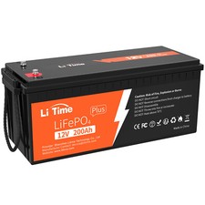 12V 200Ah PLUS Lithium LiFePO4 Batterie intégré 200A BMS 15000 + Cycle profond
