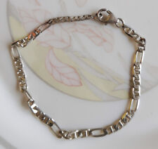 Belle Bracelet Gourmette ARGENT MASSIF 925 maille figaro marine