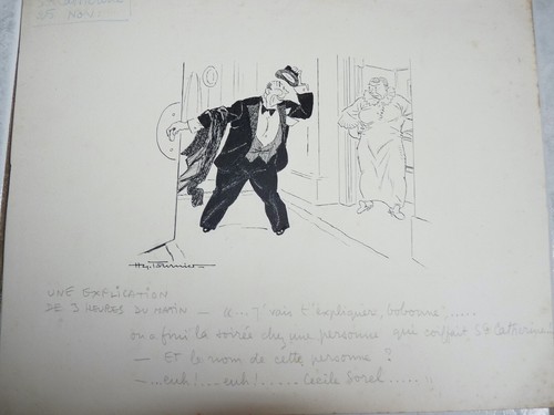 Très rare dessin - , à