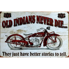 Plaque métal plate 20 x 30 cm : OLD INDIAN