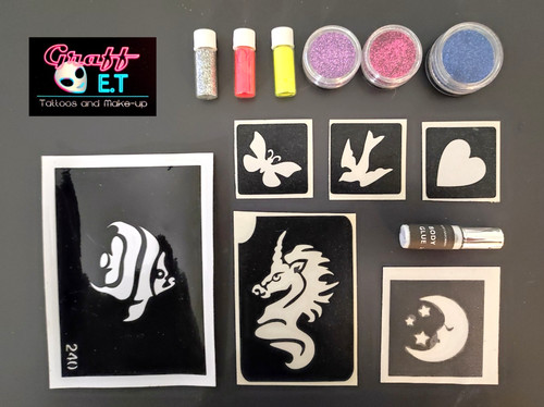 Kit complet pochoirs tatouages - kit,