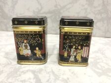 Paire de petites boites à thé TWININGS en métal anciennes - Déco Asiatique Asie