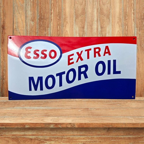 Plaque émaillée esso extra - plaque,