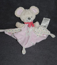 ?Doudou Plat Souris Rose MOTS D'ENFANTS Etoile Blanc Pois Couleurs Mouchoir