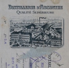 Facture traite 1932 Absinthe JUNOD PONTARLIER Doubs 121