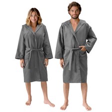 Peignoir de bain homme - Robe sortie de bain en microfibre avec capuche ceinture