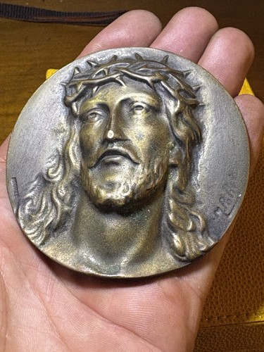 Grand médaillon bronze - médaillon, jesus