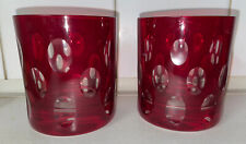 Gobelets Cristal ancien Overlay rouge Scherzer Bavière