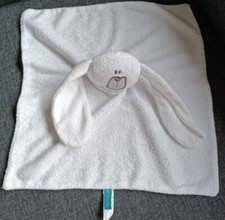 741?Doudou plat lapin blanc HEMA Tissus Eponge Rabbit