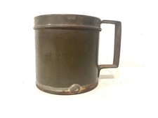 Ancien Pot à mesure en Fer Blanc Demi litre Marque PJ année 1900