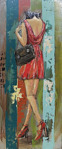 Femme rouge robe toile - rouge,