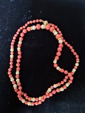 Grand Collier Or 18ct 6 Grammes + Perles Akoya et corail JKa 750 1960