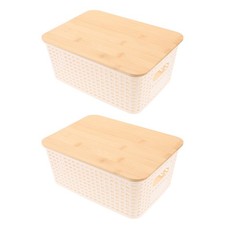 2 Pcs Boîte De Rangement Pour Table Cuisine Bacs Comptoir Panier Pomme Terre