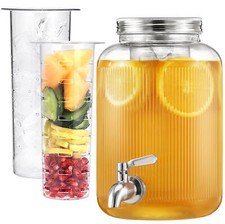 Distributeur de Boisson avec Robinet 4 L - Fontaine Punch Jarre en Verre