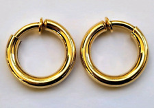 Très belles BOUCLES D'OREILLES CREOLES CLIPS signées CHRISTIAN DIOR en PLAQUE OR