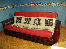 canapé bois convertible 140x190housse amovible deux tiroirs de rangement