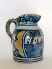 Pichet/Broc  À Cidre/faïence NEVERS/MOULINS/Paysage /ocre Jaune/XVIIIeme