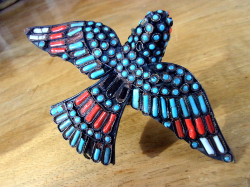 Oiseau perles turquoise et - turquoise,