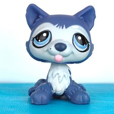 Authentic Littlest Pet Shop #1217 Husky Dog / Original Hasbro LPS