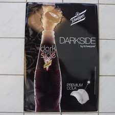 PLAQUE METAL TOLE EMAIL SCHWEPPES AU COLA DARKSIDE - 60 cm x 40 cm