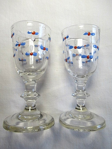 Verres liqueur emailles à - verres, a
