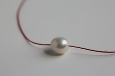 Collier argent fil rouge ciré - collier,