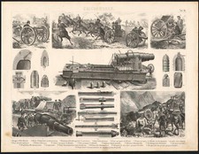 1875 gravure guerre - guerre, armes