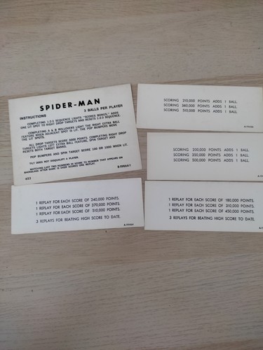 Lot cartes instructions - de, d'instructions